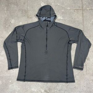 KUIU Hoodie Mens Med Gray Peloton 200 Karuish Fleece 1/4 Zip Polartec Hunting